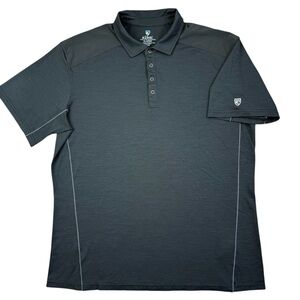 Kuhl Men’s Outdoors Hiking Black Logo Comfortable Polo Collared Shirt XL